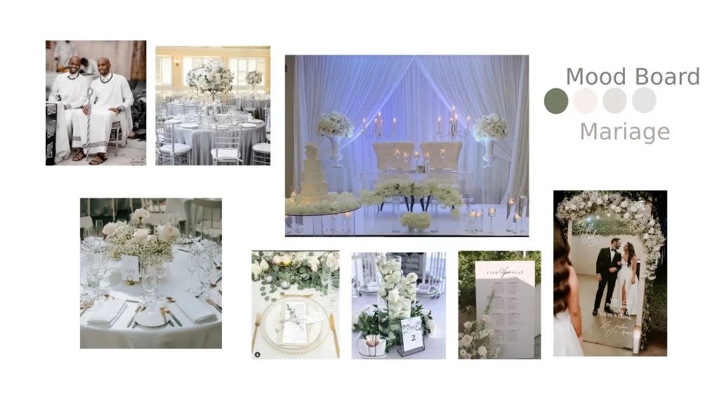 mood board theme blanc chic 