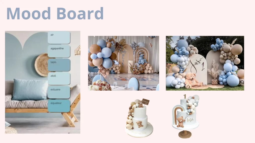 mood board ton bleu et nude